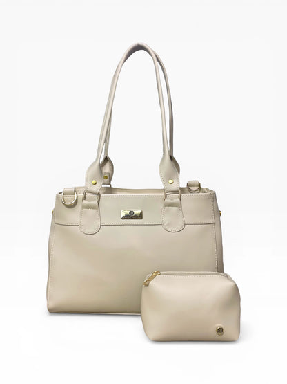 Bolso Doble Uso Con Strap Removible - Negro y Beige (Naza)