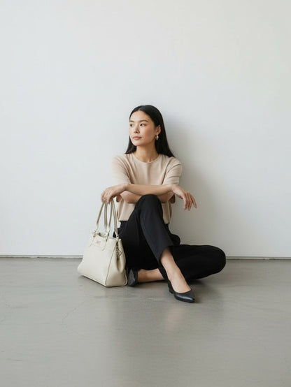 Bolso Naza Negro y Beige