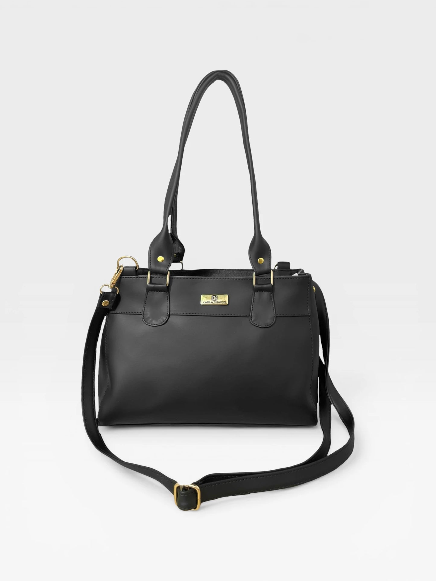 Bolso Doble Uso Con Strap Removible - Negro y Beige (Naza)