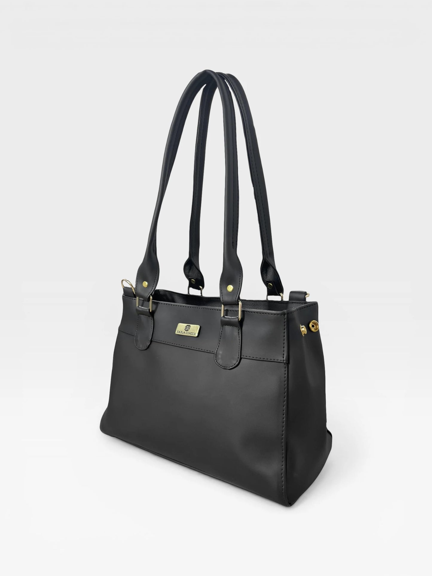 Bolso Doble Uso Con Strap Removible - Negro y Beige (Naza)
