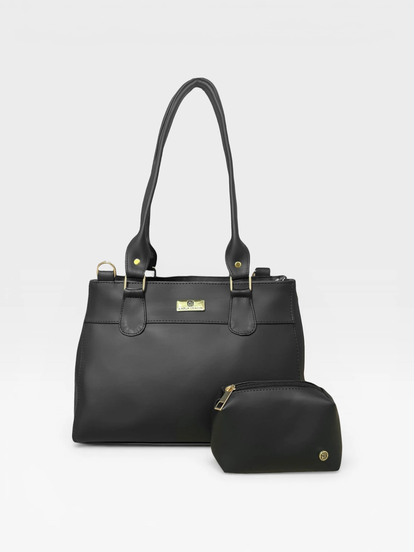 Bolso Doble Uso Con Strap Removible - Negro y Beige (Naza)