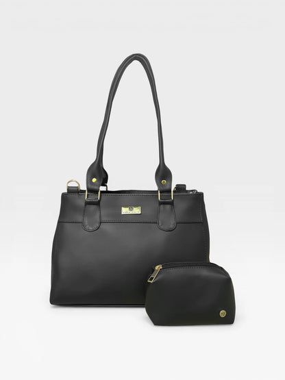 Bolso Doble Uso Con Strap Removible - Negro y Beige (Naza)