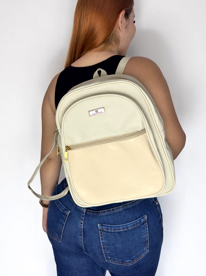 Bolso Morral Mediano - Negro y Beige (Nely)