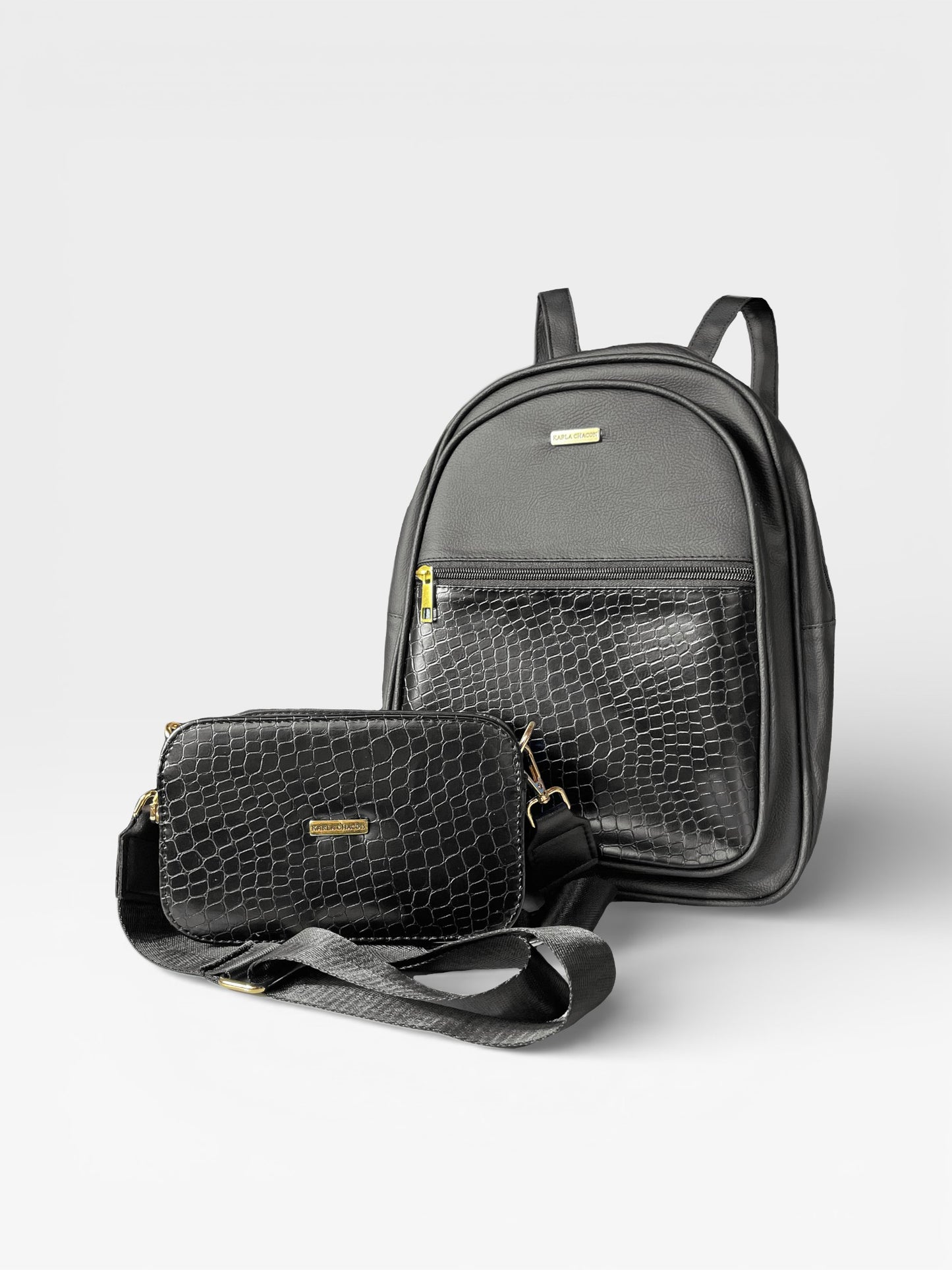 Set dos piezas Combo Morral Nely + Bolso Evah