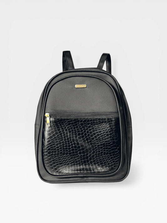 Bolso Morral Mediano - Negro y Beige (Nely)