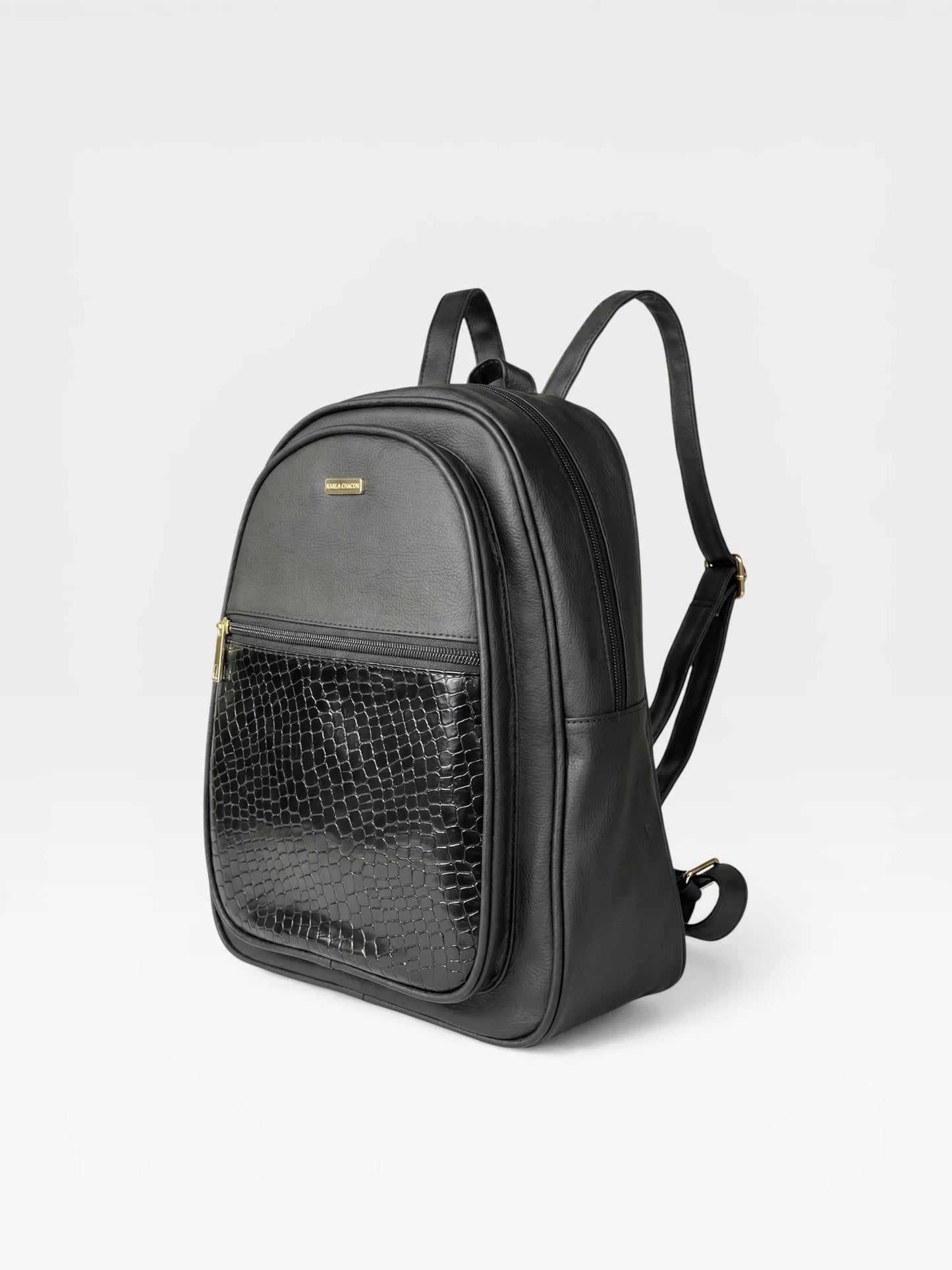 Bolso Morral Mediano - Negro y Beige (Nely)