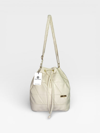 Bolso Bucket Bag Nena - Beige y Negro