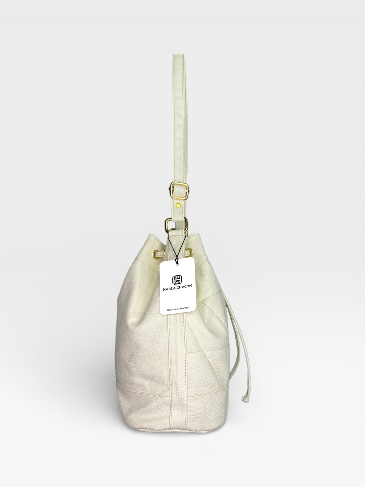 Bolso Bucket Bag Nena - Beige y Negro