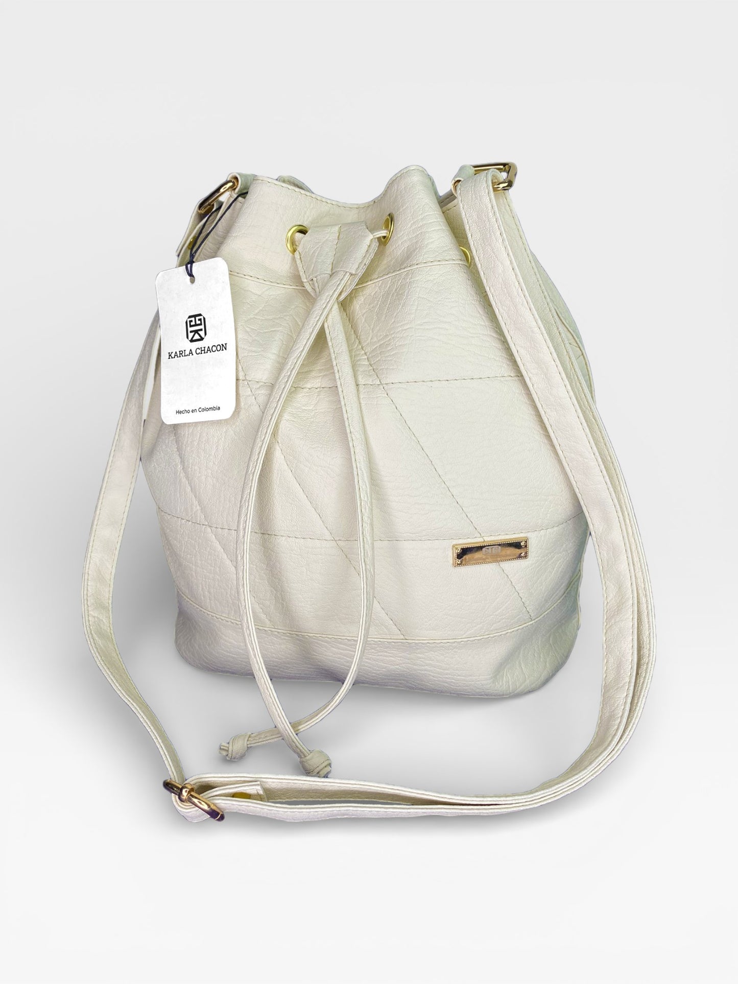 Bolso Bucket Bag Nena - Beige y Negro