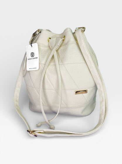 Bolso Bucket Bag Nena - Beige y Negro
