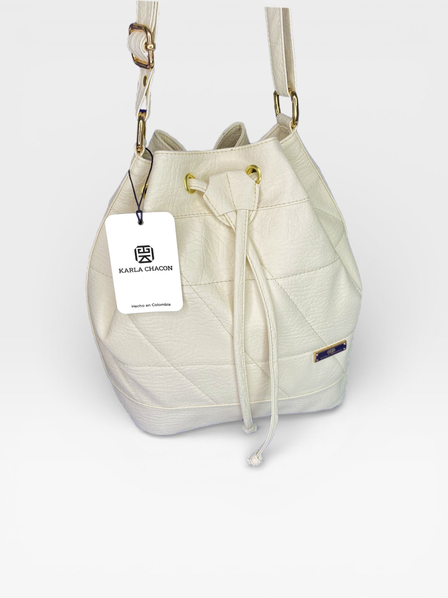 Bolso Bucket Bag Nena - Beige y Negro