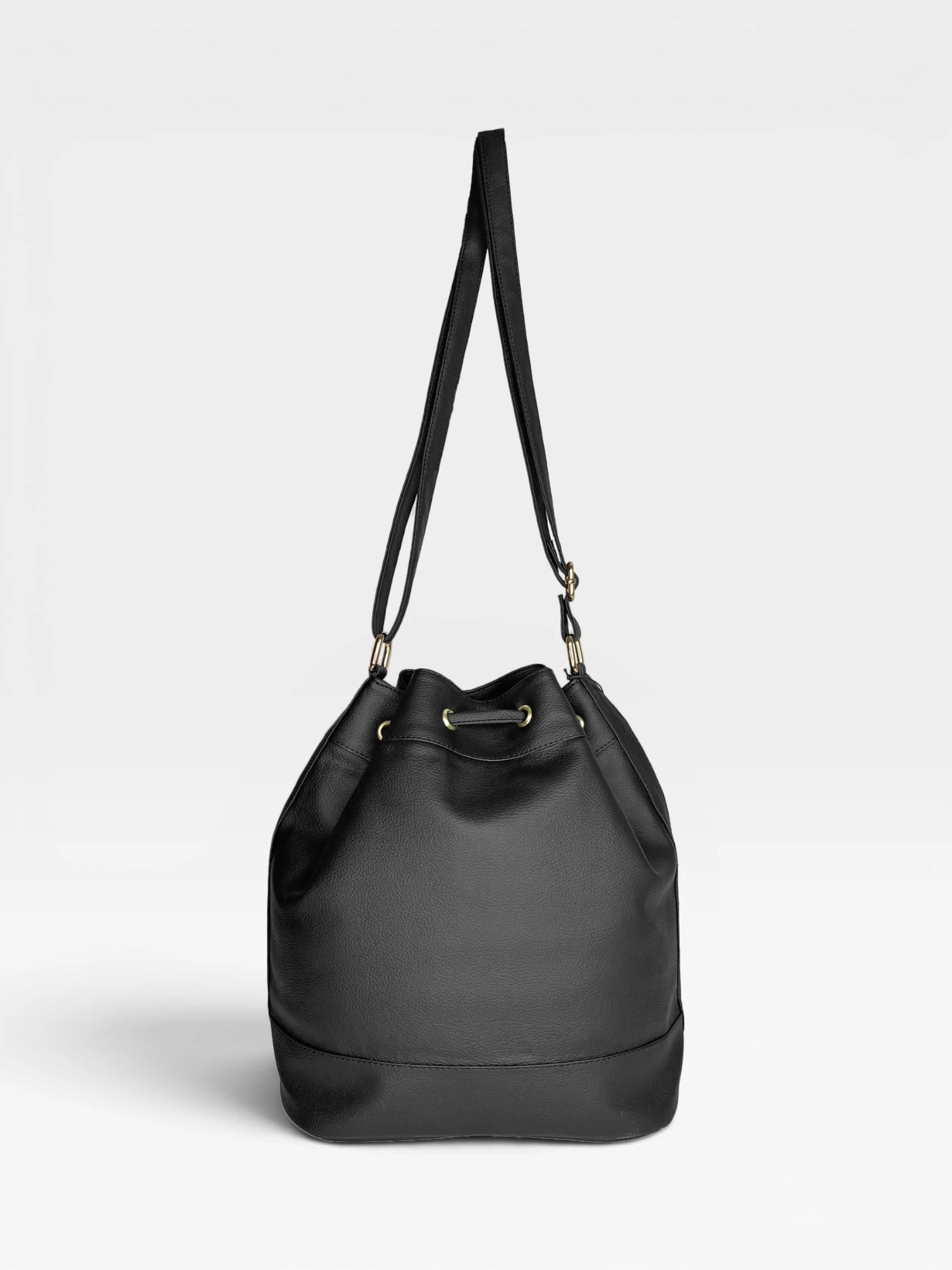 Bolso Bandolera Bucket Bag Manos Libres - Beige y Negro (Nena)