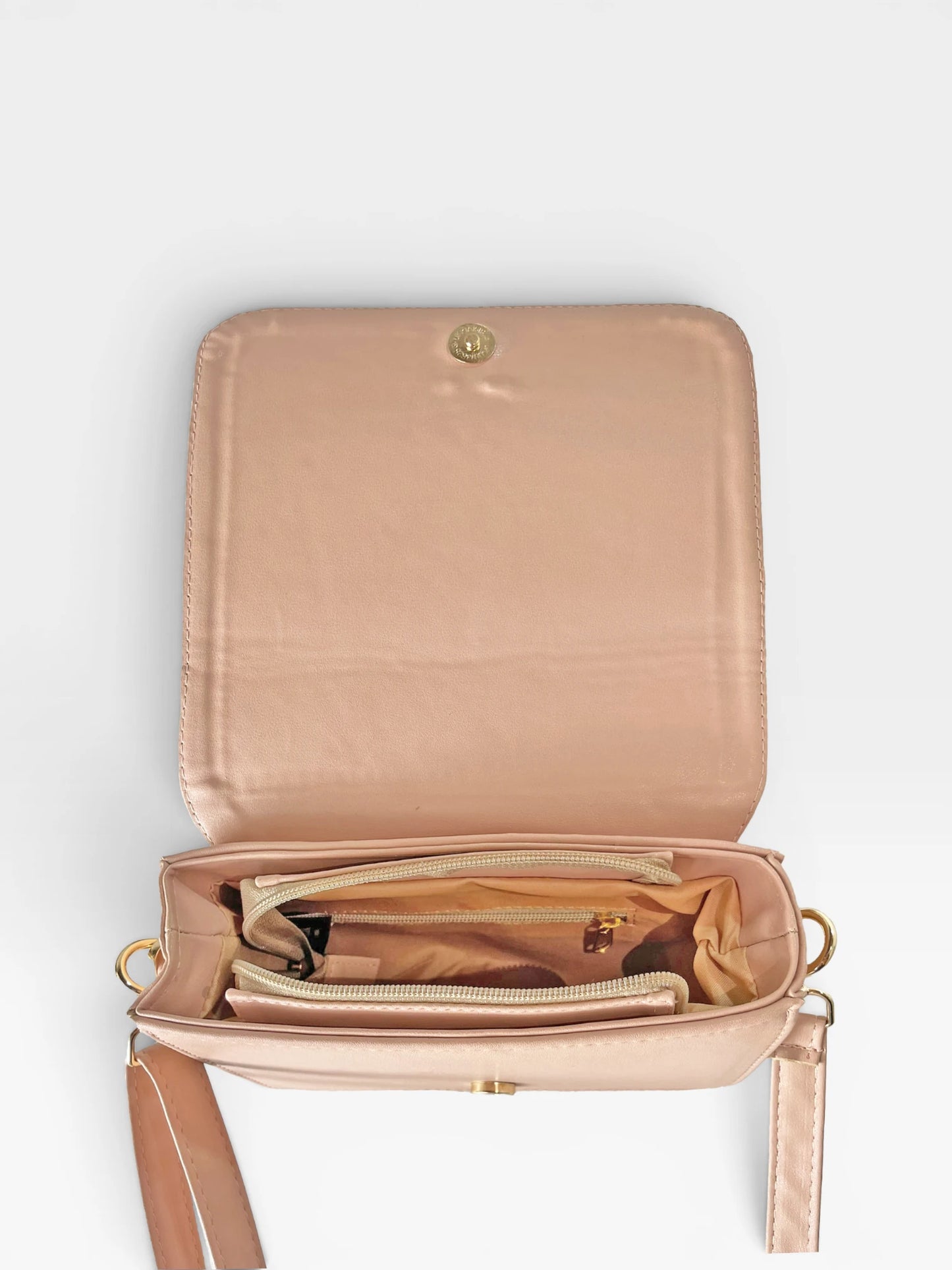 Bolso Bandolera Crossbody Manos Libres Mujer - Negro y Nude (Niza)