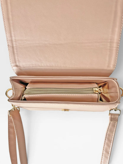 Bolso Bandolera Crossbody Manos Libres Mujer - Negro y Nude (Niza)