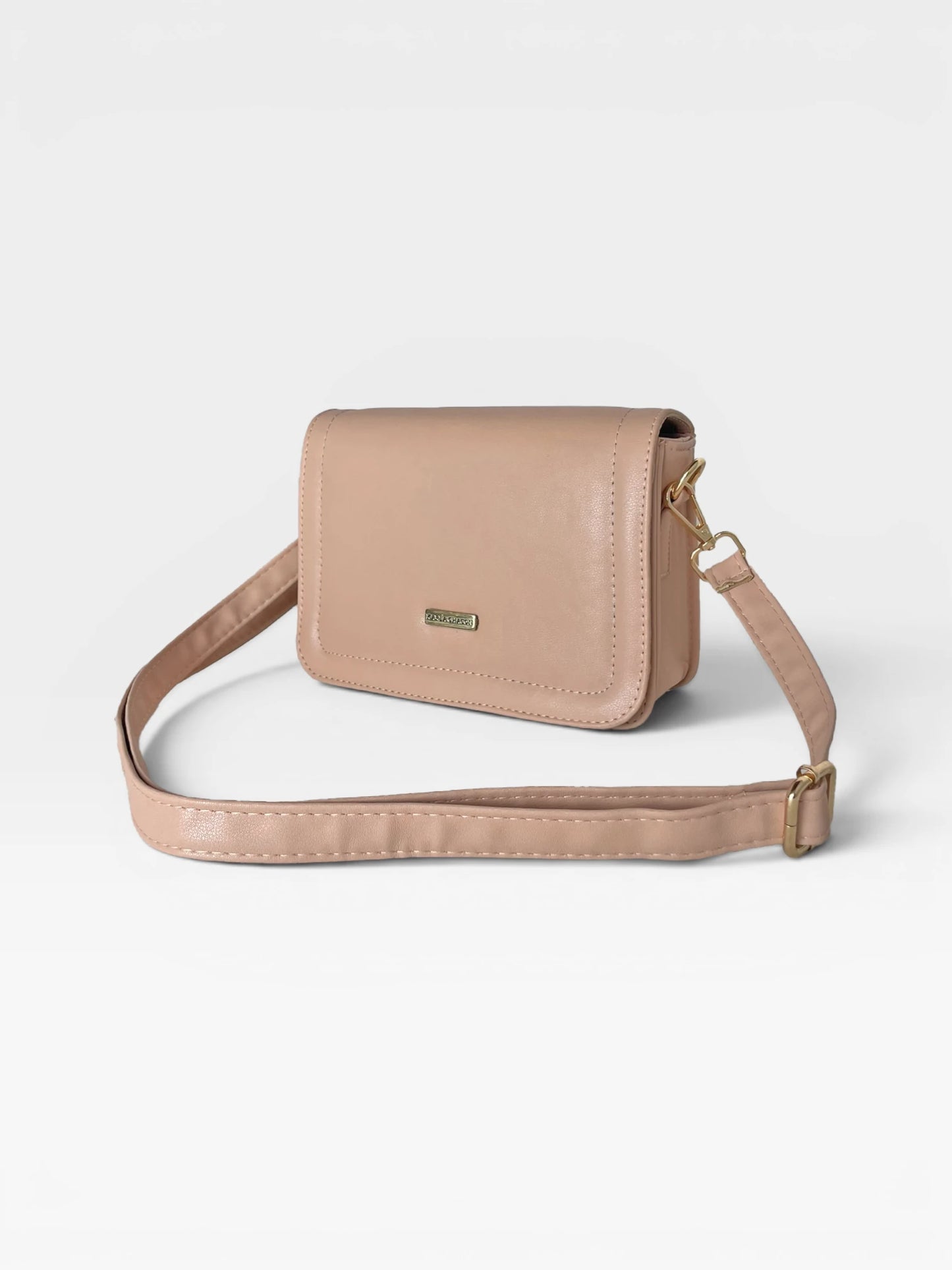 Bolso Bandolera Crossbody Manos Libres Mujer - Negro y Nude (Niza)