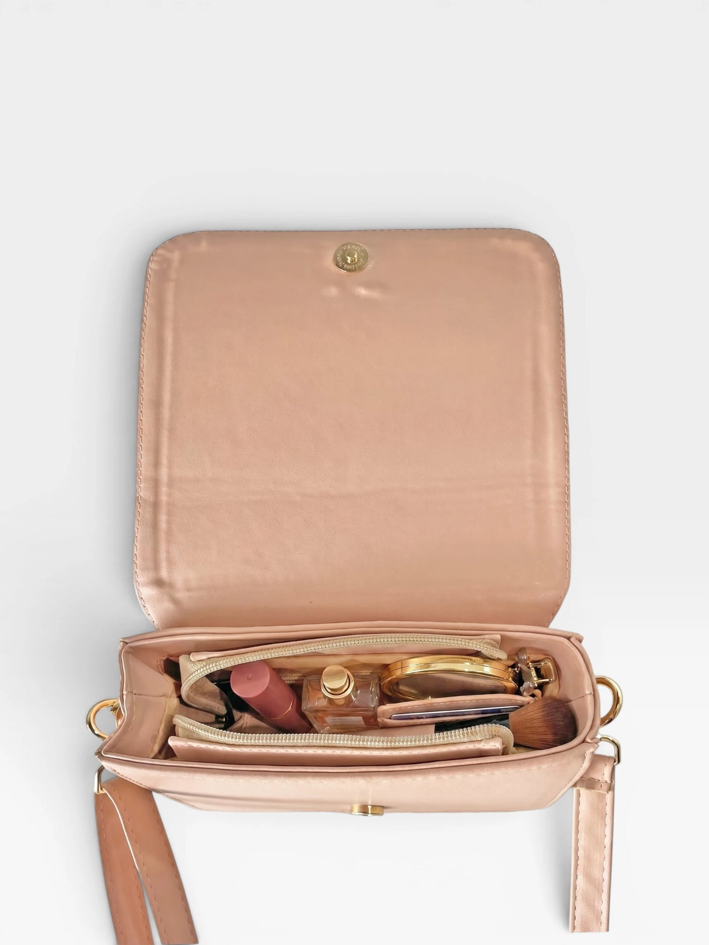 Bolso Bandolera Crossbody Manos Libres Mujer - Negro y Nude (Niza)