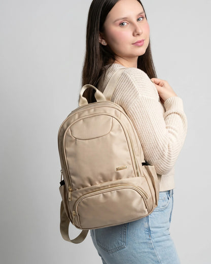 Bolso Morral Mediano Para Mujer - Negro y Beige (Oana)