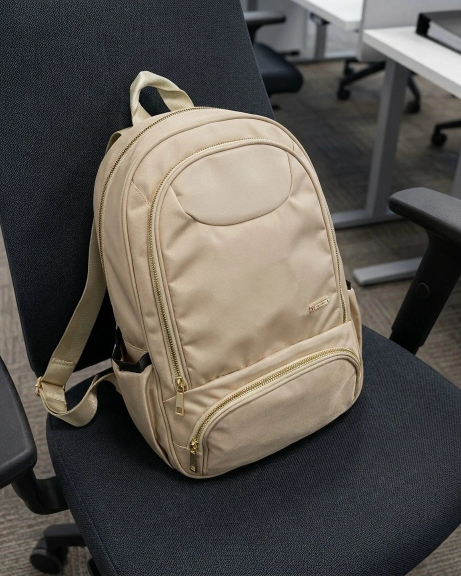 Bolso Morral Mediano Para Mujer - Negro y Beige (Oana)