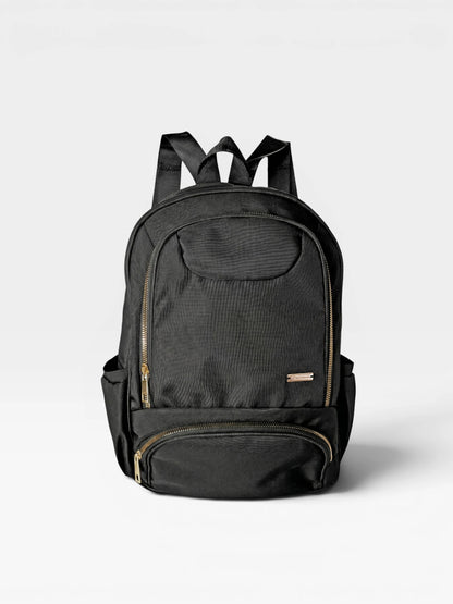 Bolso Morral Mediano Para Mujer - Negro y Beige (Oana)