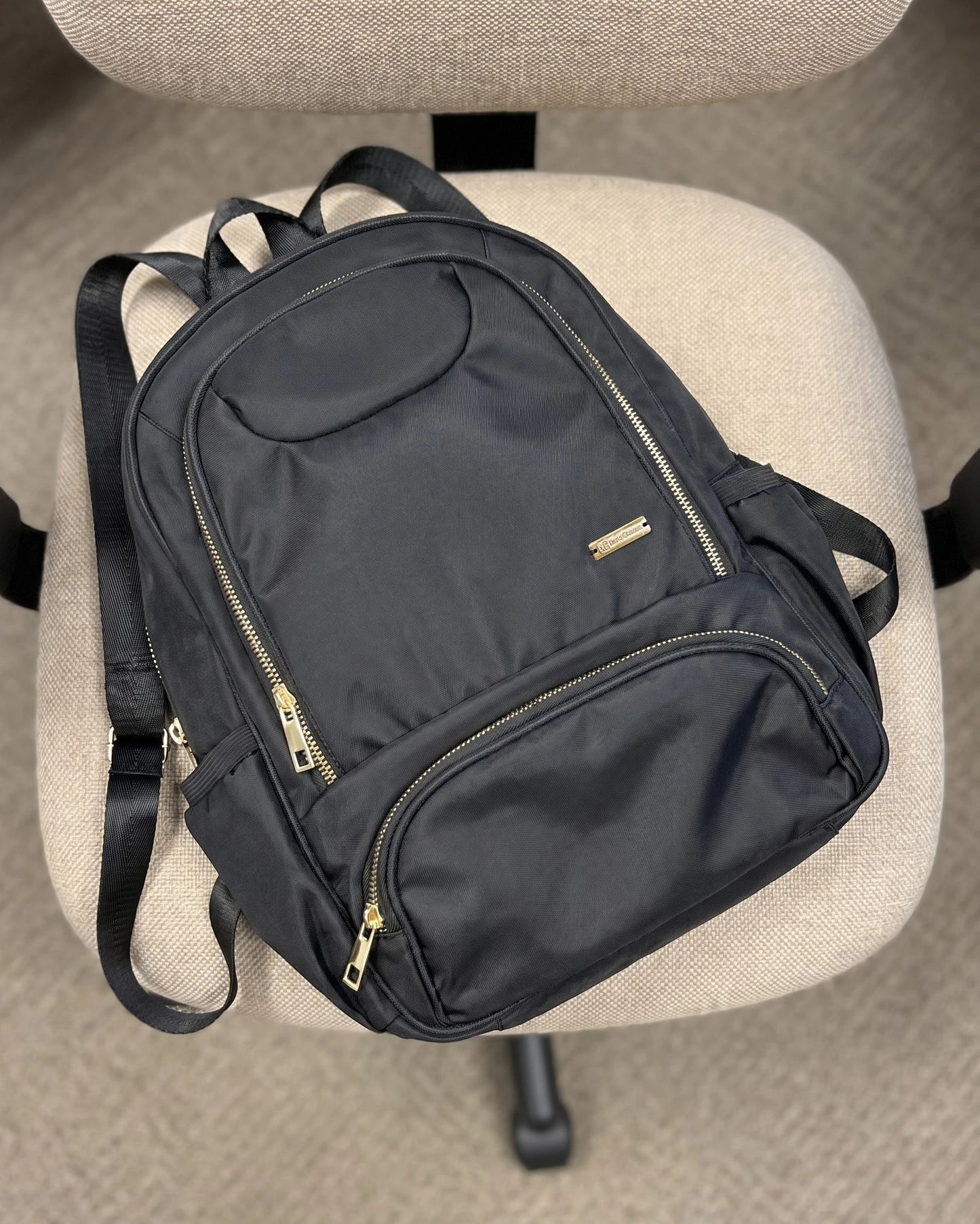 Bolso Morral Mediano Para Mujer - Negro y Beige (Oana)