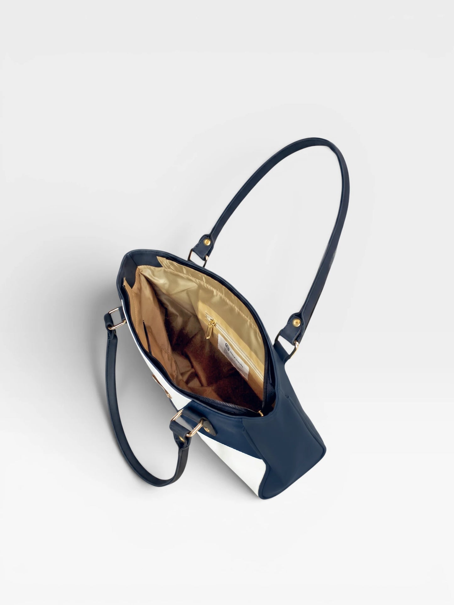 Bolso Cartera con Mondero - Negro, Azul y Beige (Olga)