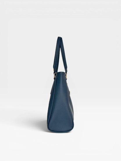 Bolso Cartera con Mondero - Negro, Azul y Beige (Olga)