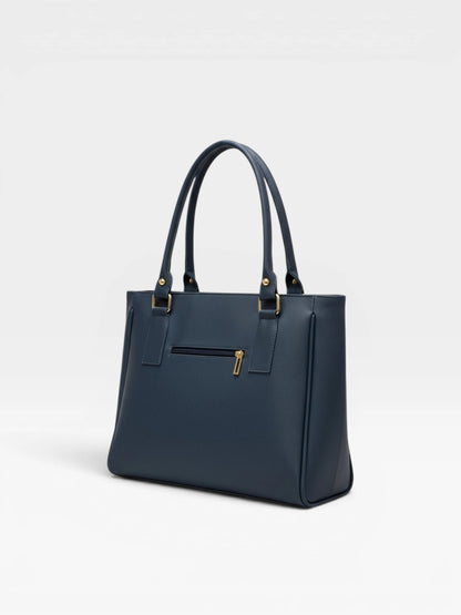 Bolso Cartera con Mondero - Negro, Azul y Beige (Olga)