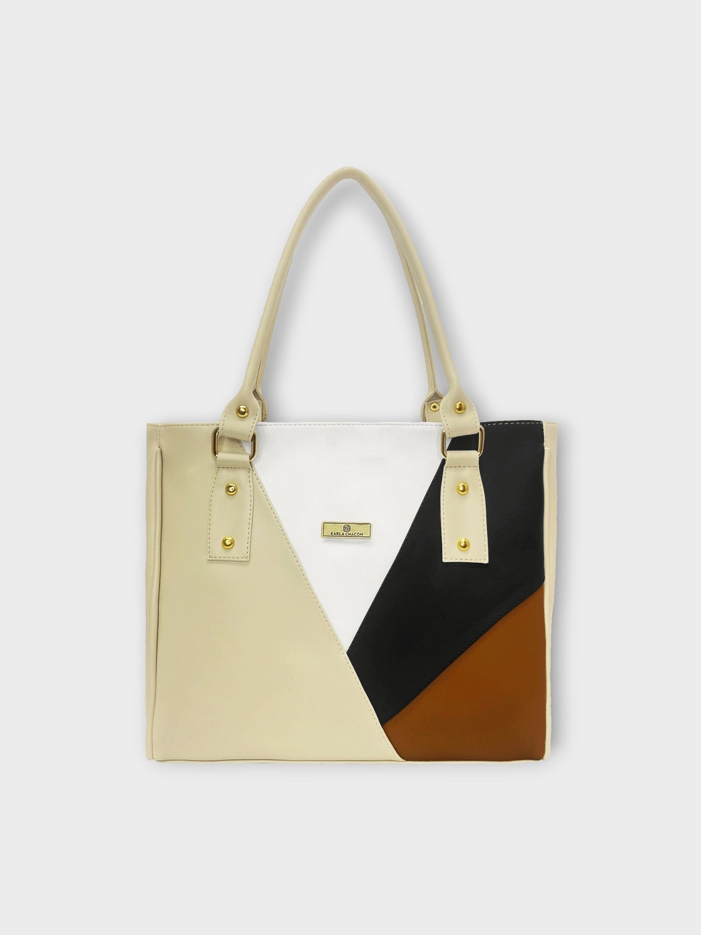 Bolso Cartera con Mondero - Negro, Azul y Beige (Olga)