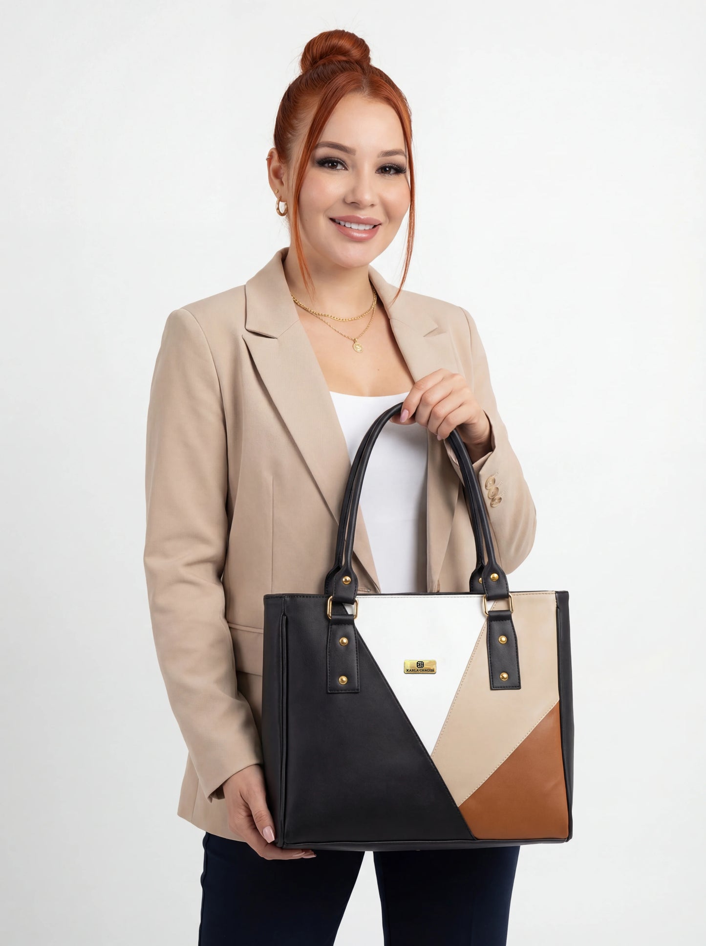 Set de tres piezas Combo Bolso Tote + Manos libres + Monedero (Olga-Lady)
