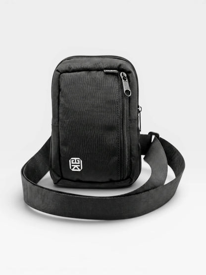 Bolso Pechera hombre mini  Portacelular Manos Libres Carriel Spor Negro Unisex (Oslo)
