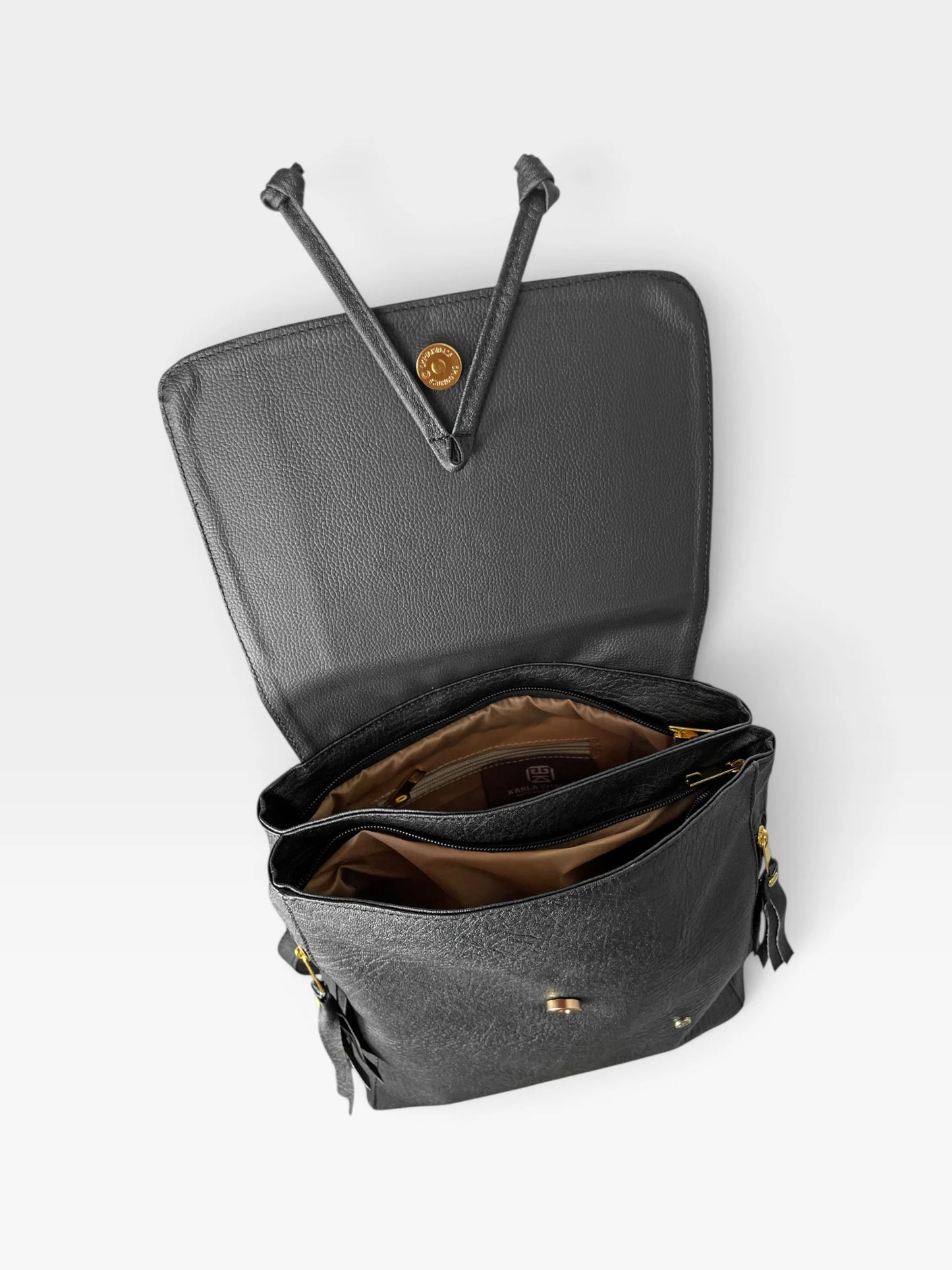 Morral Casual Doble Compartimento con Solapa — Pace Negro