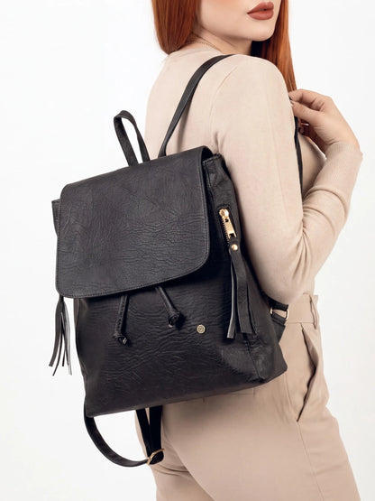 Morral Casual Doble Compartimento con Solapa — Pace Negro