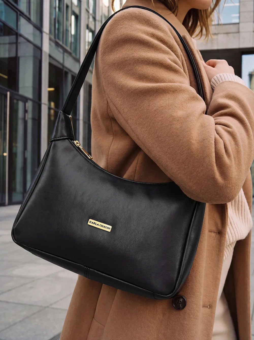 Bolso Cartera De Hombro Pequeña - Negro, Marron y Rojo (Praga)