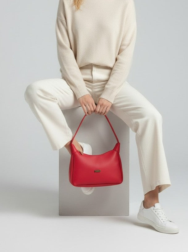 Bolso De Hombro Tendencia Praga - Negro, Marron y Rojo