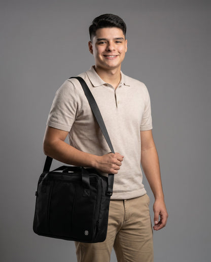 Bolso Maletín Portatil Portafolio Unisex Negro (Riga)