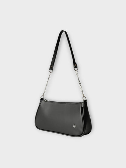 Bolso de Hombro Romy Plateado y Negro