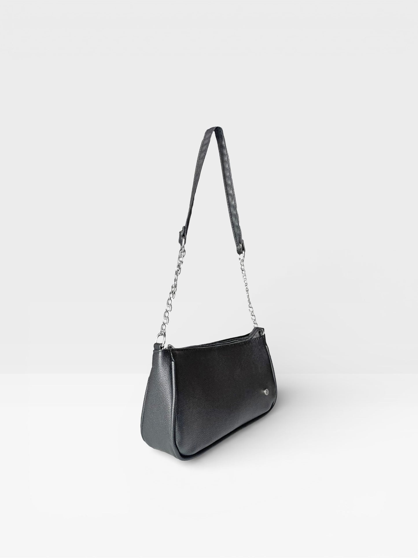 Bolso de Hombro Plateado y Negro (Romy)
