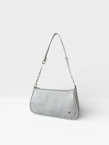 Bolso de Hombro Plateado y Negro (Romy)