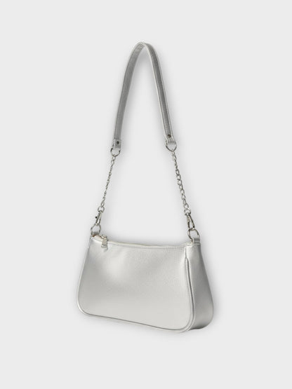Bolso de Hombro Romy Plateado y Negro