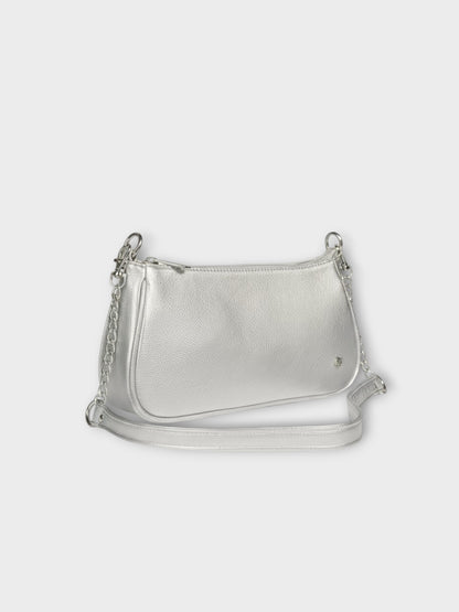Bolso de Hombro Romy Plateado y Negro