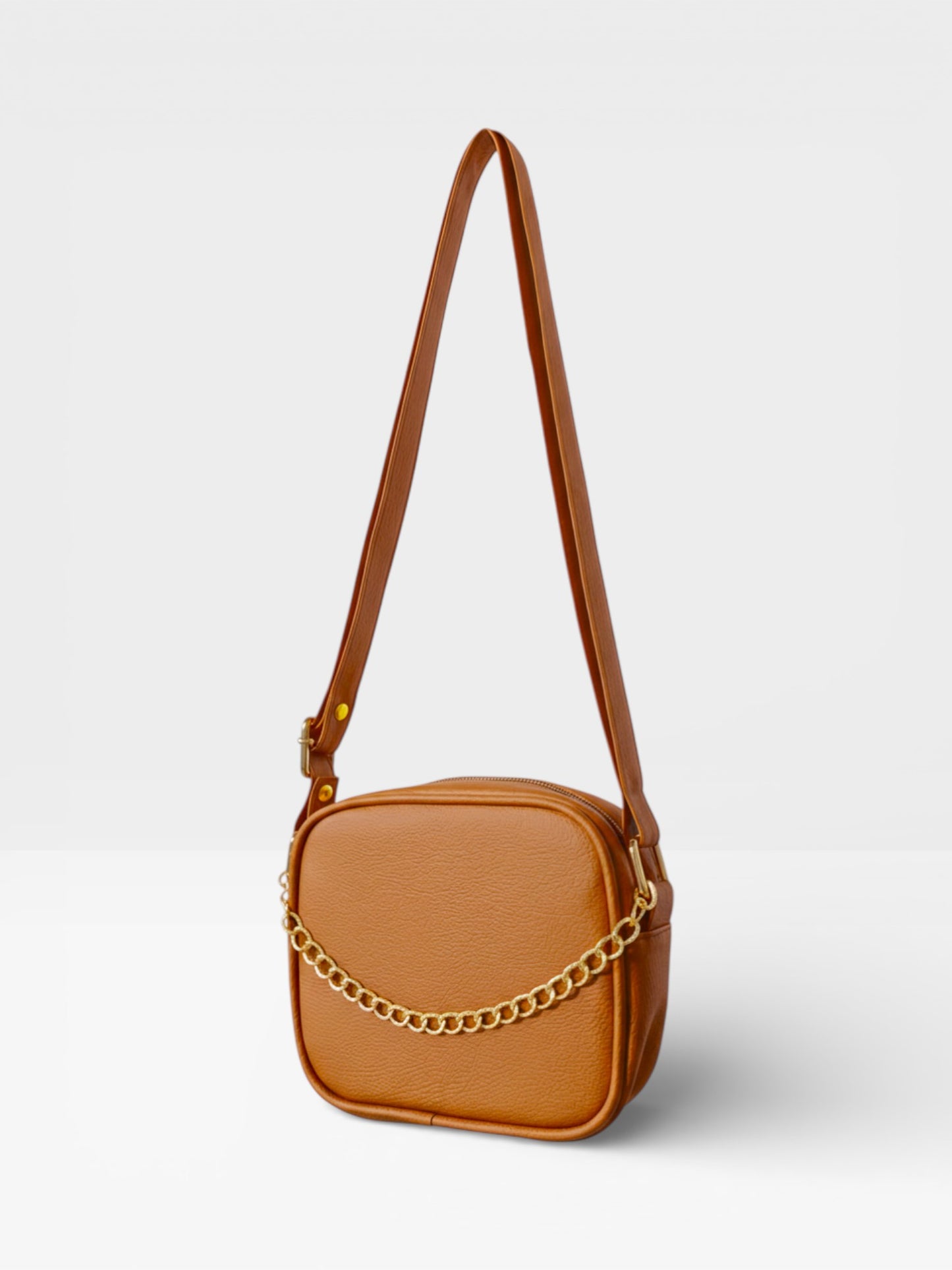 Bolso Bandolera Manos Libres Pequeño - Borgoña, Miel, Beige y Negro (Sade)