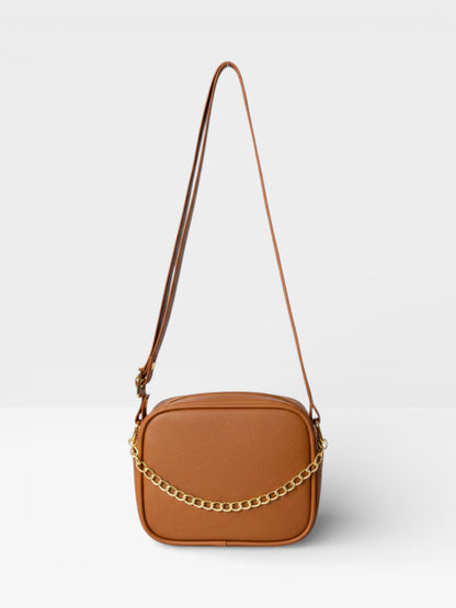 Bolso Bandolera Manos Libres Pequeño - Borgoña, Miel, Beige y Negro (Sade)