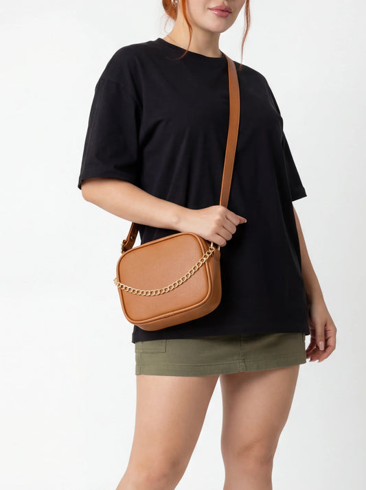 Bolso Pequeño Sade con cadena - Miel, Beige y Negro