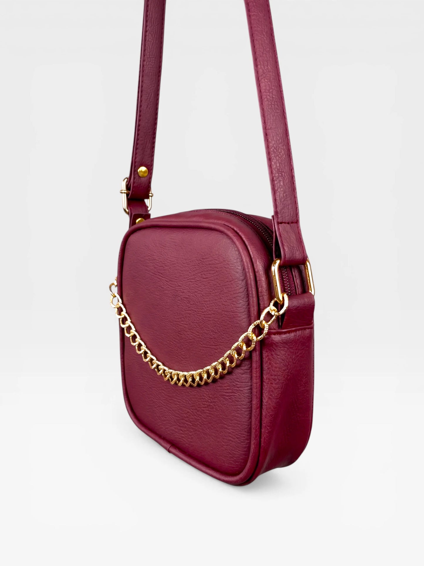 Bolso Bandolera Manos Libres Pequeño - Borgoña, Miel, Beige y Negro (Sade)
