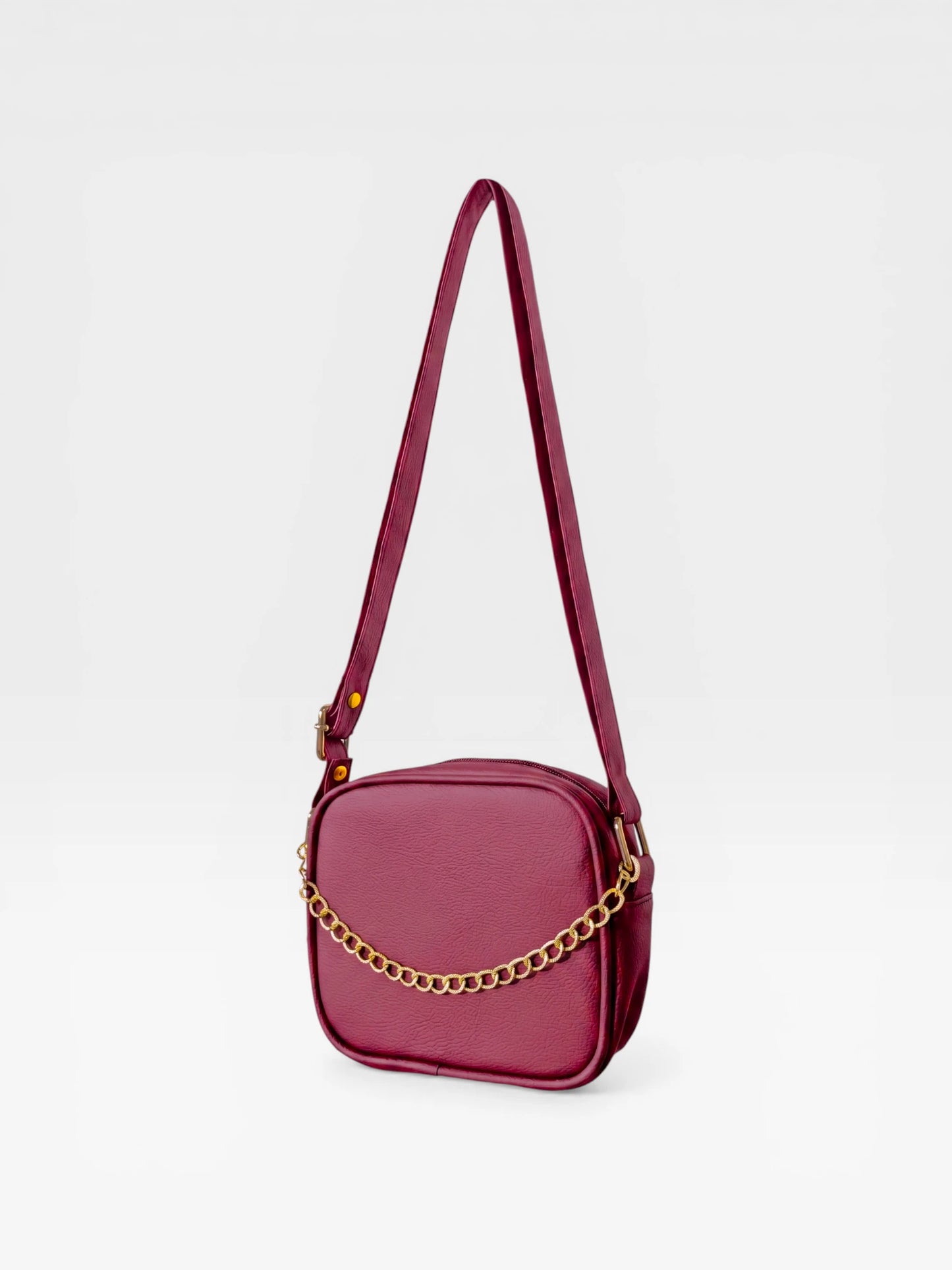 Bolso Bandolera Manos Libres Pequeño - Borgoña, Miel, Beige y Negro (Sade)