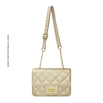 Bolso Sanz en Dorado, Negro y Rojo