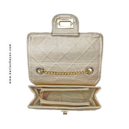 Bolso Sanz en Dorado, Negro y Rojo