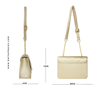 Bolso Sanz en Dorado, Negro y Rojo