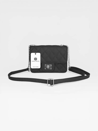 Bolso Bandolera Manos Libres Estructurado - Nude, Dorado, Plateado, Negro y Rojo (Sanz)