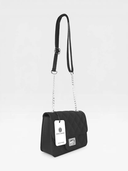 Bolso Bandolera Manos Libres Estructurado - Nude, Dorado, Plateado, Negro y Rojo (Sanz)